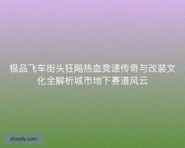 极品飞车街头狂飚热血竞速传奇与改装文化全解析城市地下赛道风云